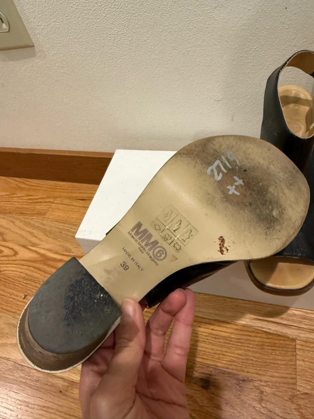 Maison Margiela MM6 Leather Slingbacks Sandals Shoes 39 - Picture 4 of 5